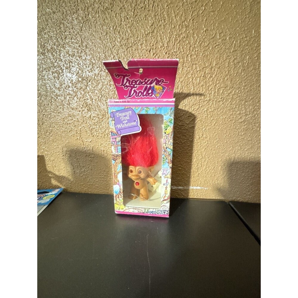Vintage Treasure Trolls Doll with Wishstone Red Hair in Box
